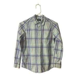 Children’s Place Boys Plaid Shirt - Purple and White